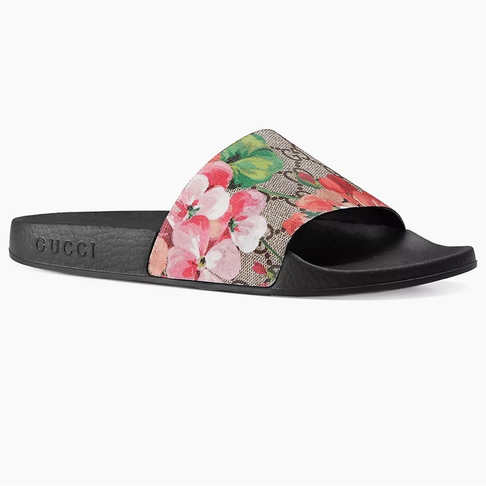 Gucci Pink GG Blooms Supreme Slides